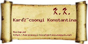 Karácsonyi Konstantina névjegykártya